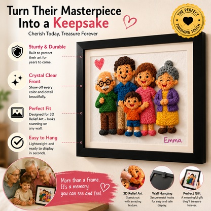 Wooden TransparentHandprint Frame Set, DIYFamily Memorial Gift Kit
