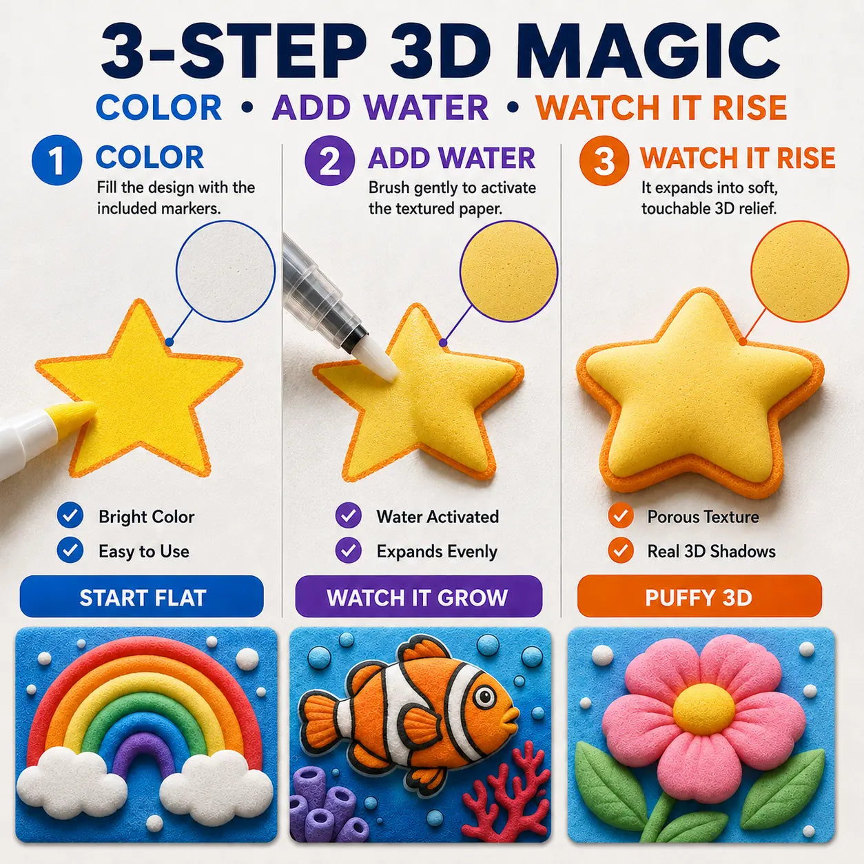IEY® 3D Puffy Texture Paper-up