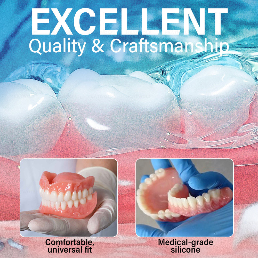✅ Made and Shipped from the UK| HEATWOLF® Adaptable Custom-Fit Functional Complete Dentures up