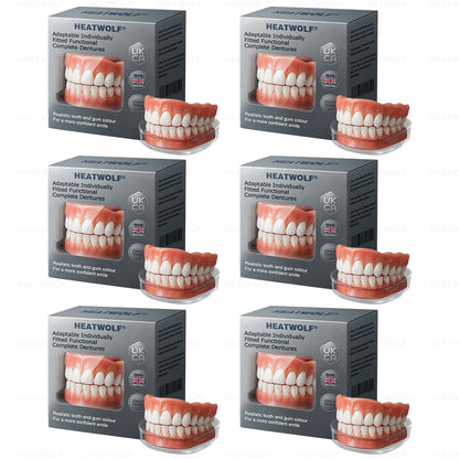✅ Made and Shipped from the UK| HEATWOLF® Adaptable Custom-Fit Functional Complete Dentures up