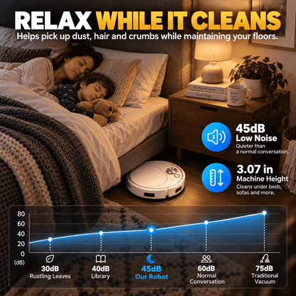 Smart 2-in-1 Robot Vacuum & Mop — Effortless Cleaning for Floors, Carpets & Pet Hair 🛖
