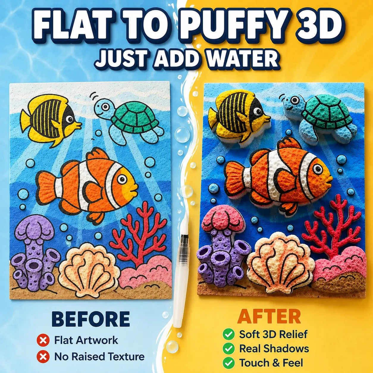 IEY® 3D Puffy Texture Paper-up
